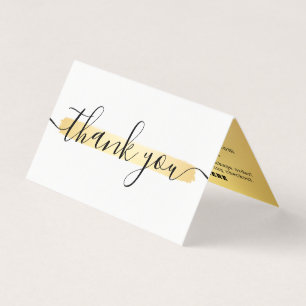 Gold Minimalist Logo Stylist Kunden Danke Karte