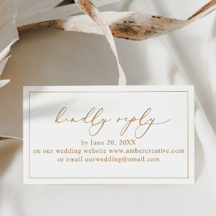 Gold Minimaliste Mariage Site Web Carte RSVP