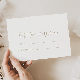 Gold Minimalistisch Baby Name Suggestions Card