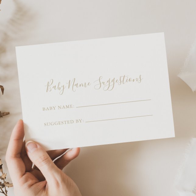Gold Minimalistisch Baby Name Suggestions Card (Von Creator hochgeladen)