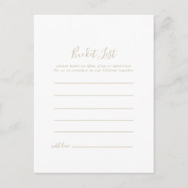 Gold Minimalistisch Bucket List Cards Postkarte