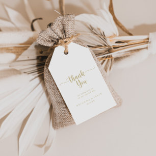 Gold Minimalistisch Calligraphy Wedding Vielen Dan Geschenkanhänger