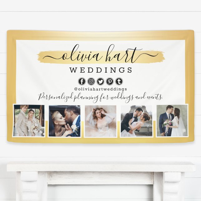 Gold Minimalistisch Fotograf Stylist Marketing Banner (Von Creator hochgeladen)