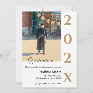 Gold Minimalistisch Graduation Party Einladung