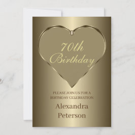 Gold Minimalistisch Heart Birthday Einladung