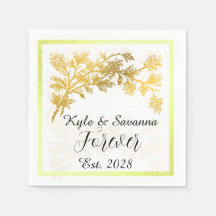 Gold Minimalistische Elegante Hochzeitsserviette V