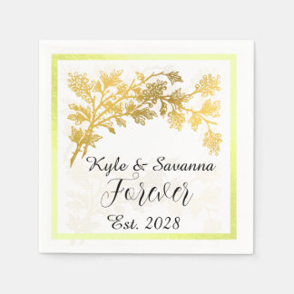 Gold Minimalistische Elegante Hochzeitsserviette V Serviette