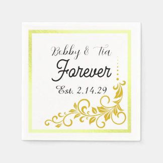 Gold Minimalistische Elegante Hochzeitsserviette V Serviette