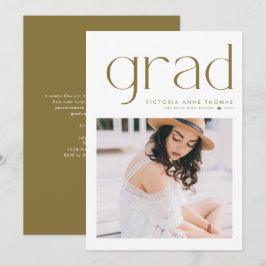 Gold Minimalistische Typografie Foto Abschluss Ankündigung