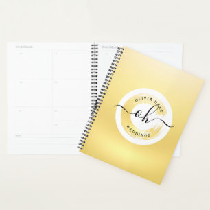 Gold Minimalistisches Elegantes Logo Personalisier Planer