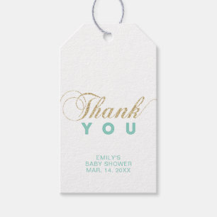 Gold & Mint Moderne Partygeschenk-Dankeschön-Tag Geschenkanhänger