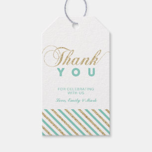 Gold & Mint Moderne Partygeschenk-Dankeschön-Tag Geschenkanhänger