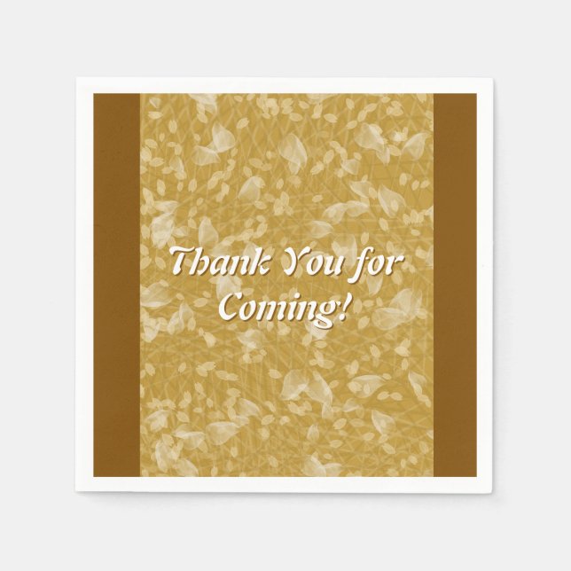 Gold mit Blume Petals Paper Napkin Serviette (Vorderseite)