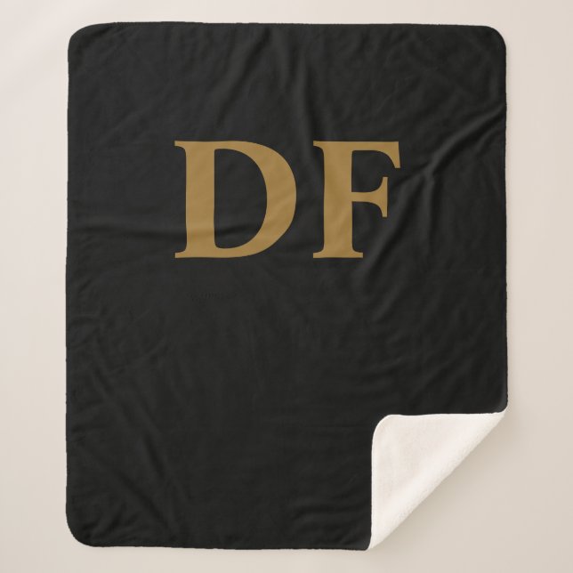 Gold Mit Monogramm Sherpadecke (Vorderseite)