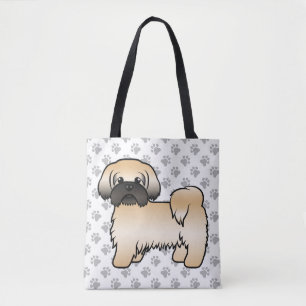 Gold mit schwarzer Maske Shih Tzu Cartoon Dog & Pa Tasche