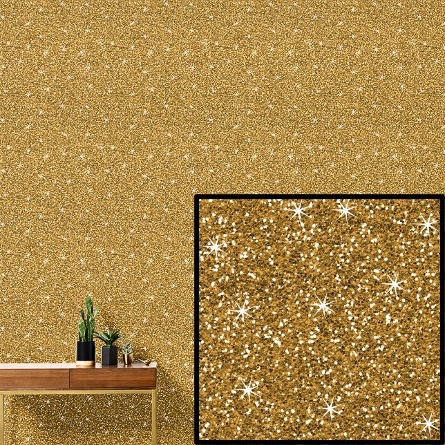 Gold mit Sparkle Stars Tapete (Von Creator hochgeladen)