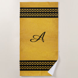 Gold mit vertikalen schwarzen Monogram-Bars & Diam Strandtuch