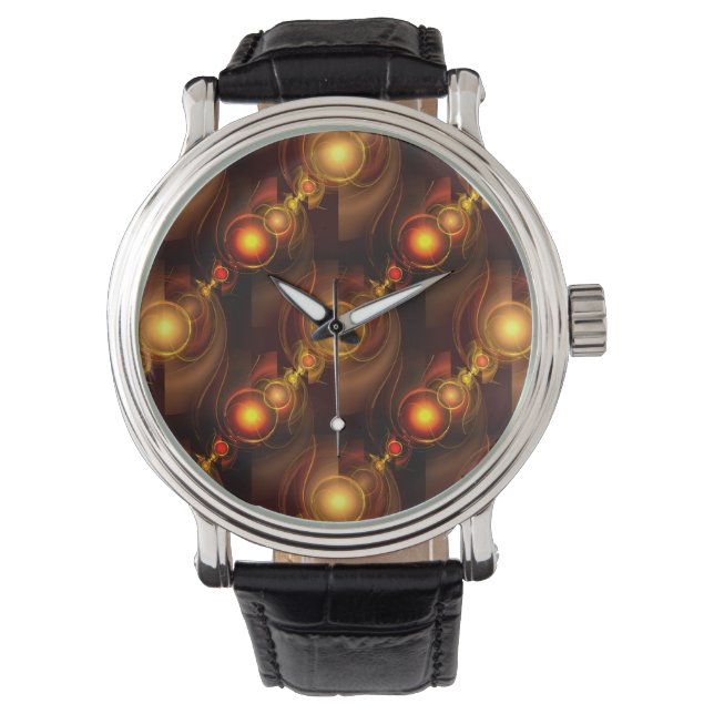 Gold Modern Boho Elegant Abstract Art Pattern #501 Armbanduhr (Vorderseite)