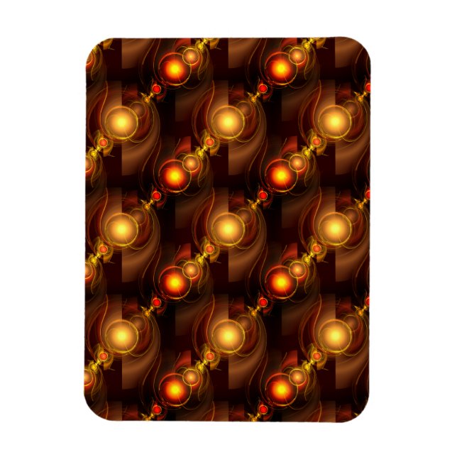 Gold Modern Boho Elegant Abstract Art Pattern #501 Magnet (Vertikal)
