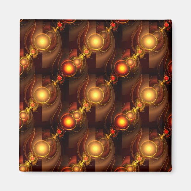 Gold Modern Boho Elegant Abstract Art Pattern #501 Magnet (Vorne)