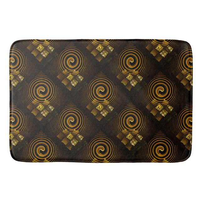 Gold Modern Boho Elegant Abstract Art Pattern #502 Badematte (Vorderseite)
