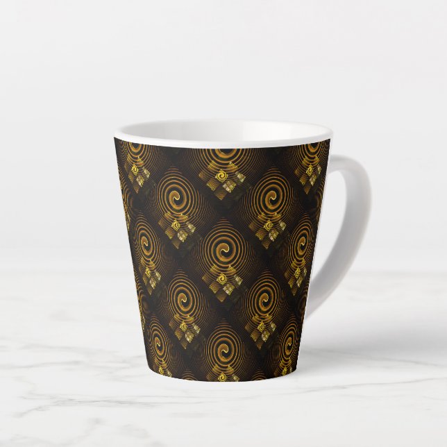 Gold Modern Boho Elegant Abstract Art Pattern #502 Milchtasse (Rechte Ecke)