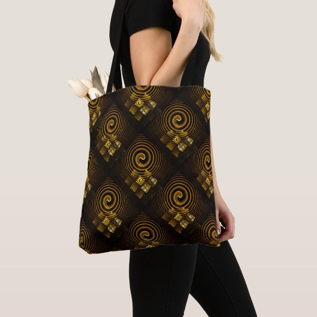 Gold Modern Boho Elegant Abstract Art Pattern #502 Tasche (Von Nahem)