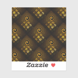 Gold Modern Boho Elegantes Abstrakte Kunstmuster # Aufkleber