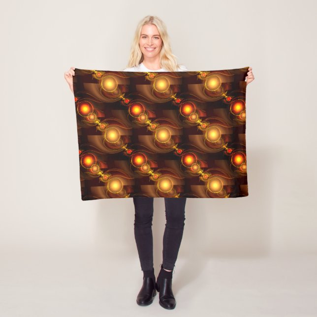 Gold Modern Boho Elegantes Abstrakte Kunstmuster # Fleecedecke (Beispiel)