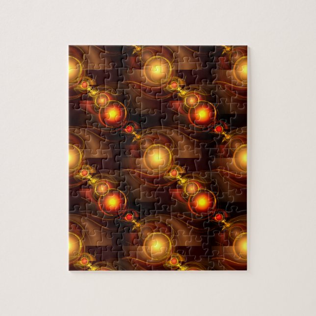 Gold Modern Boho Elegantes abstraktes Kunstmuster  (Vertikal)