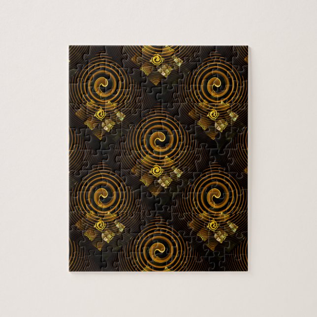 Gold Modern Boho Elegantes abstraktes Kunstmuster  (Vertikal)