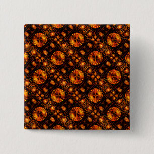 Gold Modern Boho Elegantes abstraktes Kunstmuster Button
