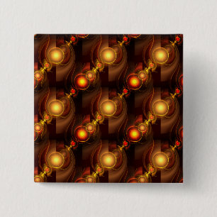 Gold Modern Boho Elegantes abstraktes Kunstmuster Button
