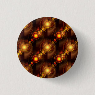 Gold Modern Boho Elegantes abstraktes Kunstmuster Button