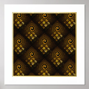 Gold Modern Boho Elegantes abstraktes Kunstmuster  Foliendrucke