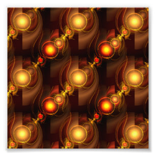 Gold Modern Boho Elegantes abstraktes Kunstmuster Fotodruck