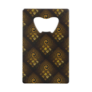 Gold Modern Boho Elegantes abstraktes Kunstmuster Geldbeutel Flaschenöffner