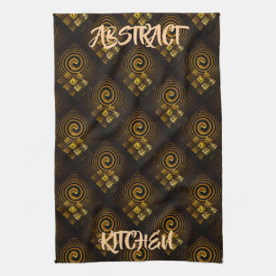 Gold Modern Boho Elegantes abstraktes Kunstmuster Geschirrtuch