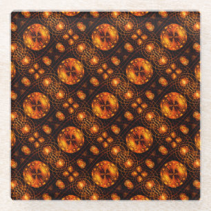 Gold Modern Boho Elegantes abstraktes Kunstmuster Glasuntersetzer