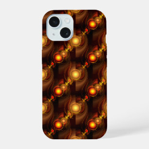 Gold Modern Boho Elegantes abstraktes Kunstmuster iPhone 15 Hülle