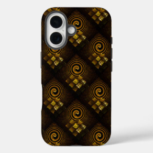 Gold Modern Boho Elegantes abstraktes Kunstmuster  iPhone 16 Hülle