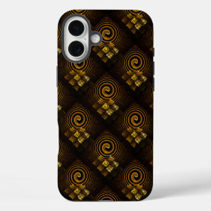 Gold Modern Boho Elegantes abstraktes Kunstmuster iPhone 16 Plus Hülle