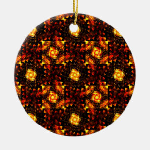 Gold Modern Boho Elegantes abstraktes Kunstmuster Keramik Ornament
