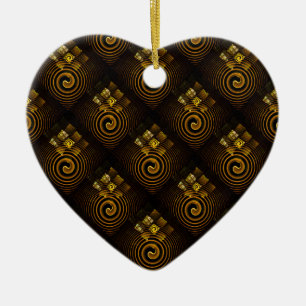 Gold Modern Boho Elegantes abstraktes Kunstmuster Keramik Ornament