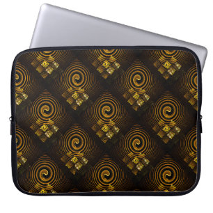 Gold Modern Boho Elegantes abstraktes Kunstmuster  Laptopschutzhülle