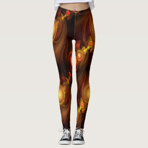 Gold Modern Boho Elegantes abstraktes Kunstmuster Leggings
