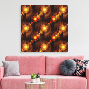Gold Modern Boho Elegantes abstraktes Kunstmuster  Leinwanddruck