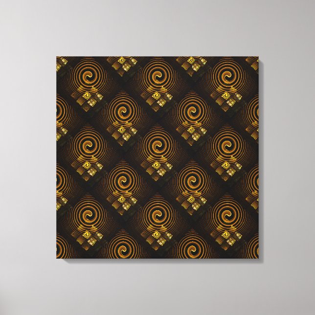 Gold Modern Boho Elegantes abstraktes Kunstmuster  Leinwanddruck (Vorderseite)