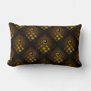 Gold Modern Boho Elegantes abstraktes Kunstmuster  Lendenkissen