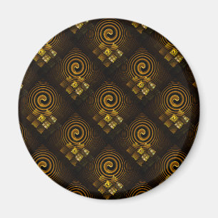 Gold Modern Boho Elegantes abstraktes Kunstmuster Magnet
